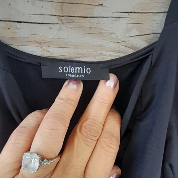 🍀Solemio Los Angeles black spaghetti strap womens dress small - Picture 7 of 9